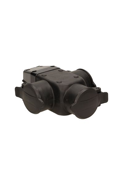 Orno Outdoor socket ORNO OR-AE-1346 (GS), triple, IP44, 16A, Schuko, caps, black