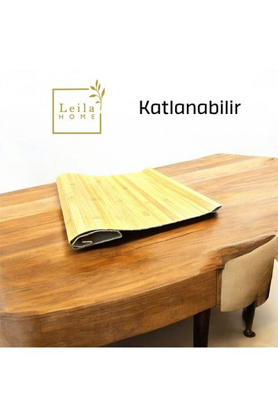 Leila 2-Piece Bamboo Sofa Tray 37X65 cm Foldable, Seat Edge, Side Table, Armrest Tray