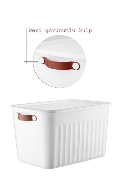 nouray 3 Pieces 15 Lt Decorative Multi-Purpose Organizer Box with Lid, Cabinet Organizer, Organizer