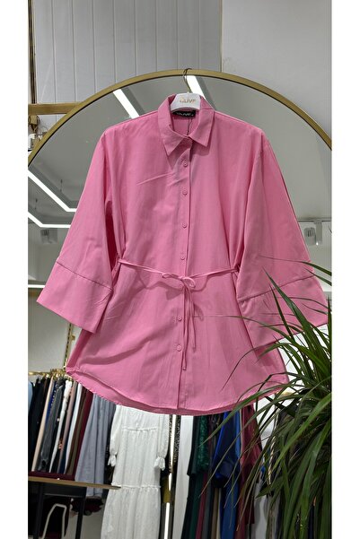 She Olive Τονίκ με κουμπιά στο μπροστινό μέρος και λεπτομέρεια με κορδόνια