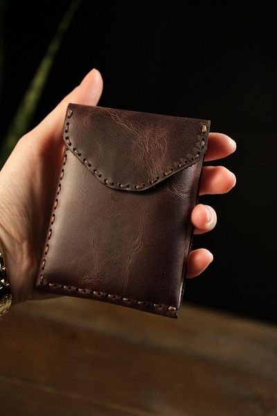 eonaks San Diego - Genuine Leather Double Deck Elevator Card Holder Wallet