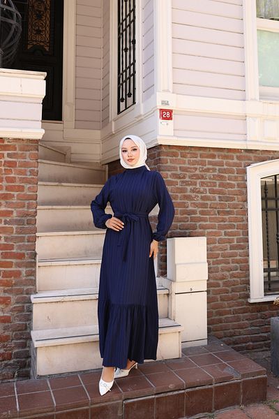 Nevayla Moda Φόρεμα Lara Fabric Tie - Navy Blue / E0124