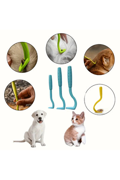 Genel Markalar 3 adet Evcil Hayvan Köpek ve Kedi Bakım Araçları Kene Temizlem...