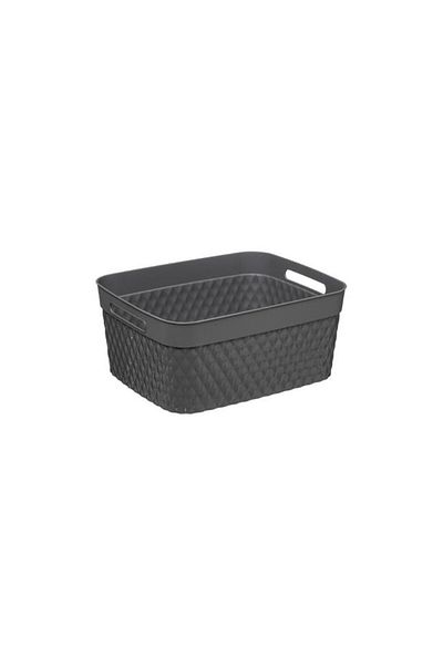 5 five simply smart Disco storage box, gray, plastic, 15 liters, 29.5x37x16.4 cm