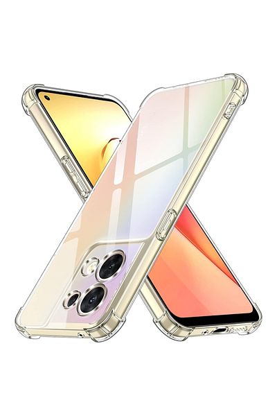 SKYDDAR INNOVATION Carcasă pentru Oppo Reno8, rezistentă la șocuri, transparentă, subțire, din silicon, set de autocolante