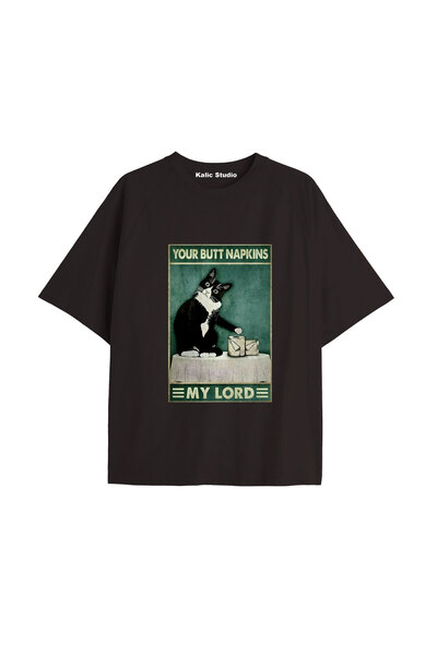 Kalic Studio Tricou negru cu imprimeu Y2k vintage Cats COD 22