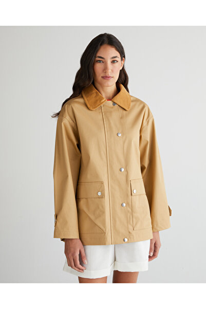 Gant Kadın Bej Relaxed Fit Klasik Yaka Ceket