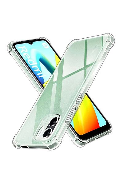 SKYDDAR INNOVATION Carcasă pentru Xiaomi Redmi A1 / Redmi A2, rezistentă la șocuri, transparentă, din silicon subțire, set autocolante