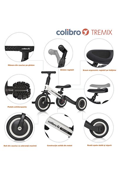 Colibro Ride On COLIBRO TREMIX 4 IN 1 Tricycle and Convertible Bicycle up to 25 kg, Magnetic