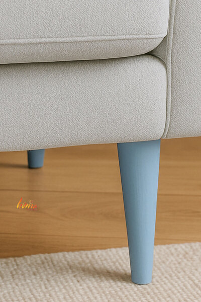 GLASWEN 4 bucăți picioare din lemn 15 cm albastru deschis cu dispozitive de fixare cu șuruburi M8 pentru mobilier picior de susținere a canapelei