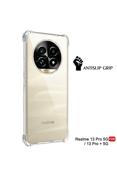 SKYDDAR INNOVATION Case for Realme 13 Pro / 13 Pro+, Shockproof Clear from Silicone Slim, Transparent, sticker set