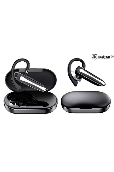 matcso by CSM 4U PRODUCTS® Căști Bluetooth 5.3, matcso de la CSM 4U PRODUCTS®, handsfree cu o singură ureche, iOS/Android, LED, Negru
