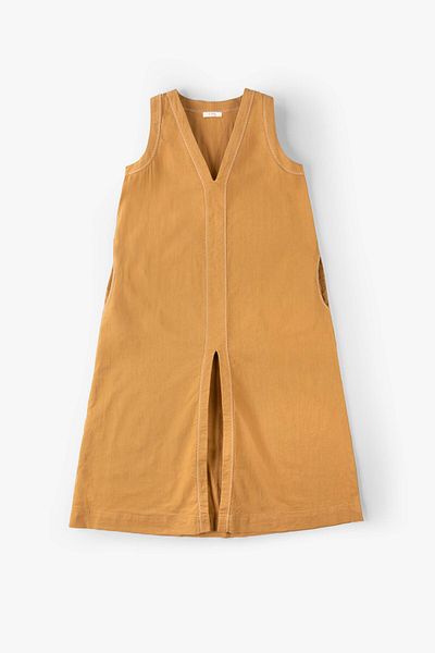 JOJOMIA Nina Linen and Tencel ™   Long Dress Mustard