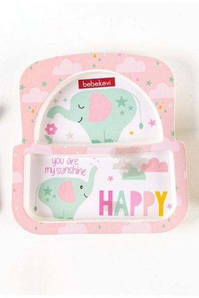 Bebekevi Melamine Two Compartment Plate