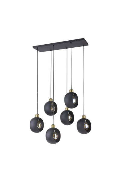 Adviti Lampă suspendată Jala 6p AD-LD-6227BE27M, E27, maxim 6 x 15W, neagră