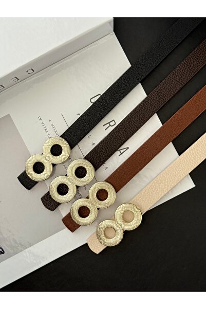 TABA BUTİK حزام نسائي بتفاصيل حلقة ذهبية