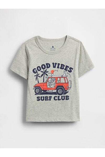 GAP Erkek Bebek Gri Mix & Match Grafik T-Shirt