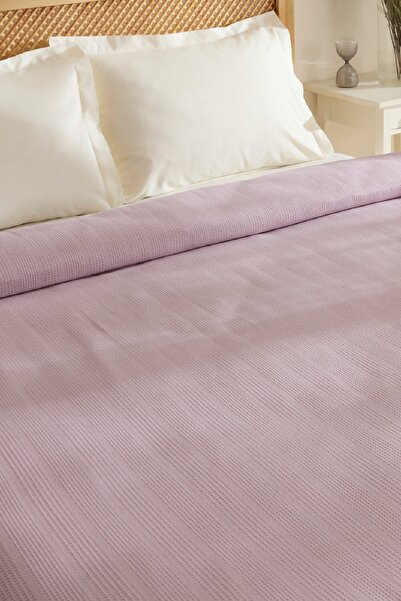 Karaca Home Maye %100 Pamuk Fırfırlı Tek Kişilik Tek Pike Mürdüm