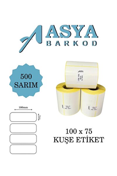ASYA BARKOD 100 x 75 Kuşe Etiket 500 Sarım