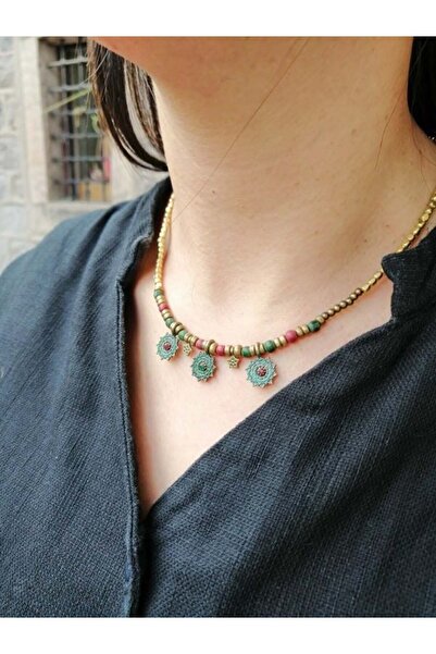 dela otantik Vintage Etnik Boncuklu Kolye – El Yapımı Otantik Bohem Osmanlı D...