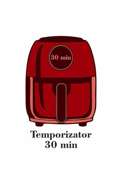 Hausberg Horkovzdušná fritéza HB-2365, 1600–1800 W, 5,2 l, časovač, ochrana proti přehřátí, chladná rukojeť, LCD displej