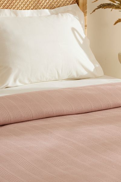 Karaca Home Maye 100% Cotton Ruffle Double Single Pique Salmon