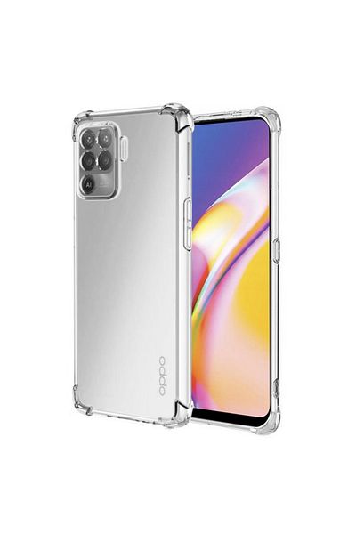 SKYDDAR INNOVATION Husă pentru Oppo Reno5 Lite / A94 4G, rezistentă la șocuri, transparentă, din silicon subțire, set autocolante