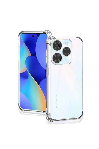 SKYDDAR INNOVATION Cover for Tecno Spark 20 Pro, Shockproof Clear from Silicon Slim, Transparent, sticker set