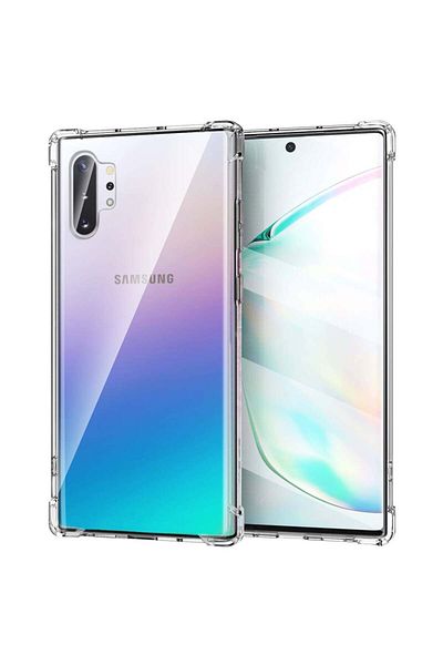 SKYDDAR INNOVATION Carcasă pentru Samsung Galaxy Note 10 Plus 5G, rezistentă la șocuri din silicon subțire, transparentă, set de autocolante