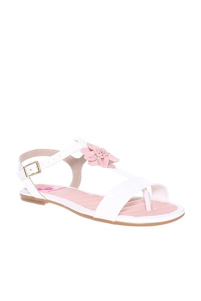 Molekinha Pre Teen Girls Sandals With Back Strap White | Made In Brazil