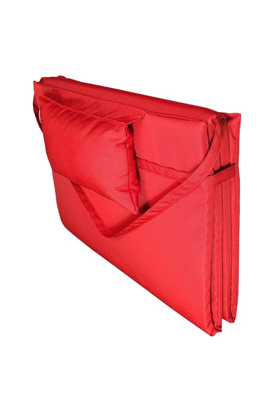 Bysay Taşınabilir Katlanır Çanta Şezlong Minderi, Yastıklı Minder (Kırmızı)