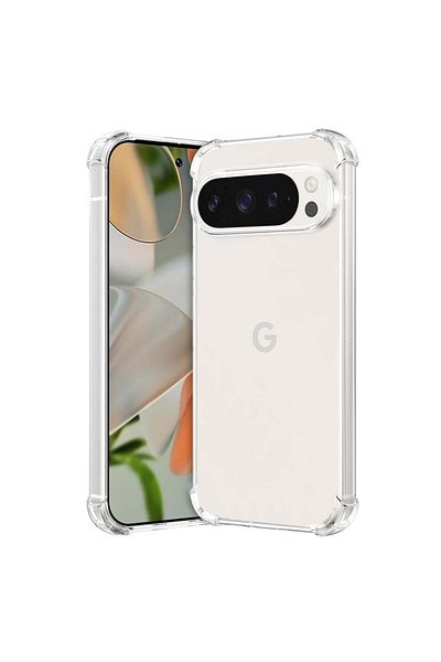 SKYDDAR INNOVATION Case for Google Pixel 9 Pro, Shockproof Clear from Silicon Slim, Transparent, sticker set