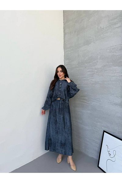 JESSE STORY Women's Skirt Shirt Suit Front Lace-Up