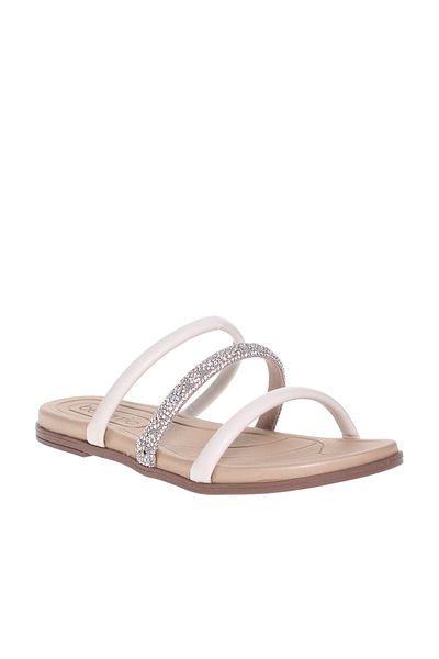 Beira Rio Ladies Low Heel Sandals White | Made In Brazil