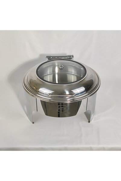 HTH 5.8L Golden Wedding Chafing Dish Counter Top Buffet Set Stainless Steel Round Hydraulic Food Warmer