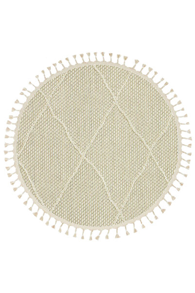 Halımax Eko Halı Soho SH 02 Beige Hav Toz Vermez Bukle Makine Halısı Yuvarlak Bej Mutfak Halısı