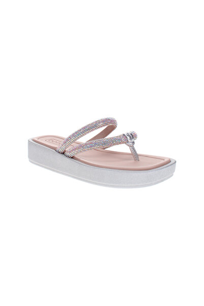 Beira Rio Ladies Flat Sandals Silver | Made In Brazil