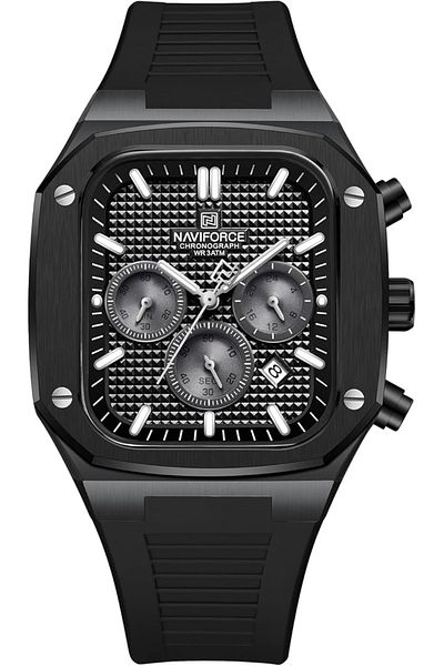 Naviforce Watch Oem Rugged Quartz Watches with Small Three Dial Luminous Display square case Original