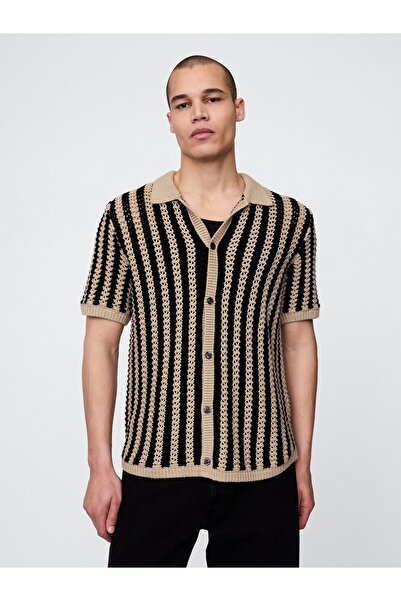 GAP Erkek Siyah Mesh Örgü Gömlek