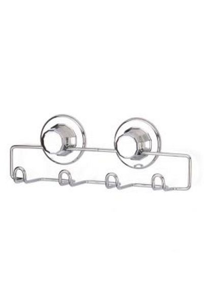 Homelux Metal Wall Hook with 4 Hooks, Silver