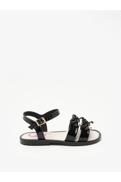 Molekinha Girls Sandals With Back Strap Black | Made In Brazil