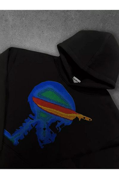 Boi Unisex Μαχαίρι σε Skull Sweatshirt Μαύρο