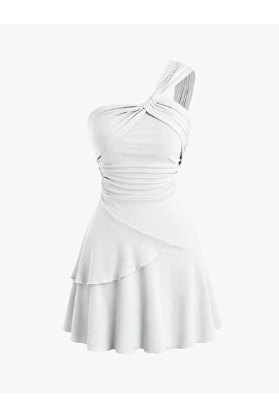 Dressco Lisa - Tek Omuz Fırfırlı Elbise