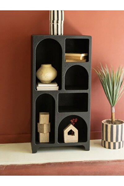 LİFENES Niş Bohem Kitaplık Siyah 170x80