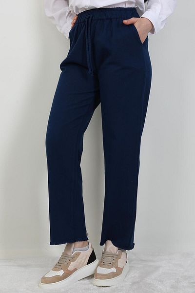 giz astore Tassel Cuff Trousers Navy Blue