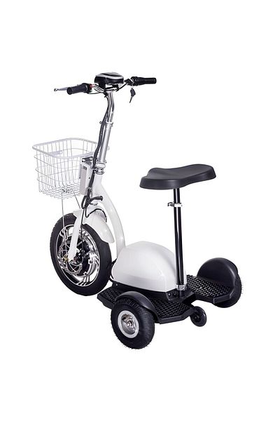 Linomag ® Electric Tricycle, 350w, 36v, Removable Seat/basket, 25km/h, Reverse, Drum Brake, White