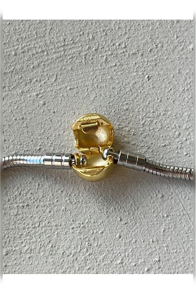 Çelik Ball Charm Steel Bracelet with Brand Written Exactly
