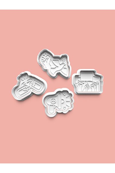 AKTASTORE Barış Cookie Mold and Sugar Dough Mold Set of 4 0829-Set