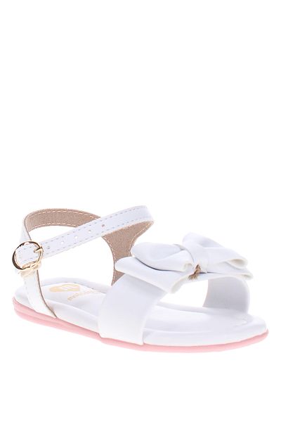 Molekinha Infant Girls Sandals With Back Strap White | Made In Brazil