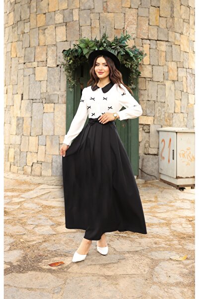 ZAHRA ELVİN KURDELE DETAYLI ELBİSE